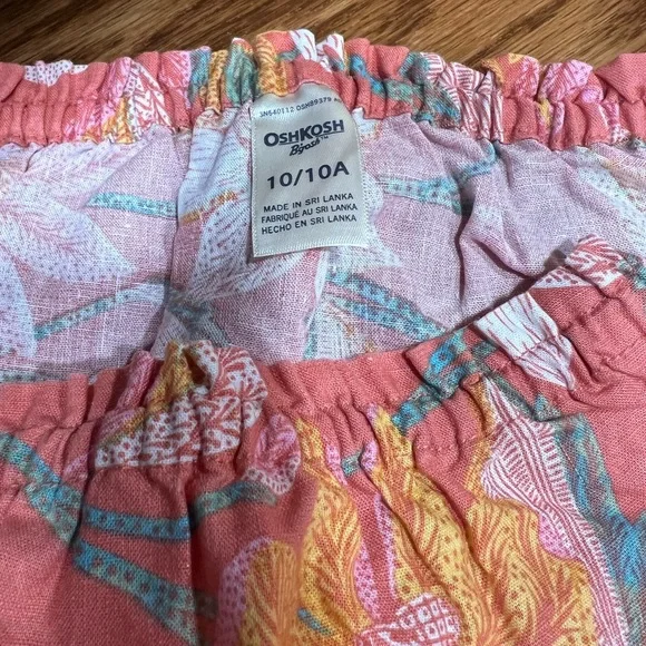 OLD NAVY Beautiful Floral Coral and Yellow Linen Tank Top - Picture 3 of 3